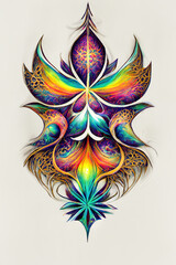 Psychedelic Tattoo Design. AI Generated