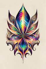Fototapeta premium Psychedelic Tattoo Design. AI Generated