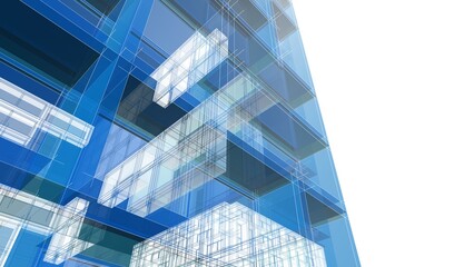 Architectural 3d rendering digital drawing