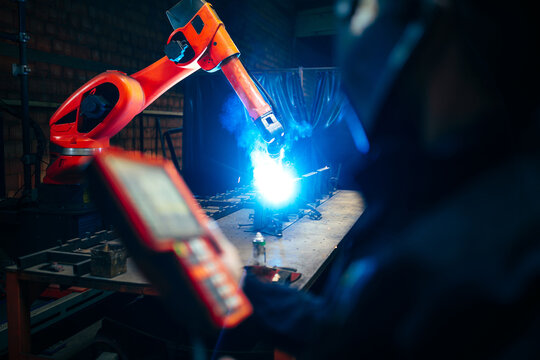 Automatic welder at work.