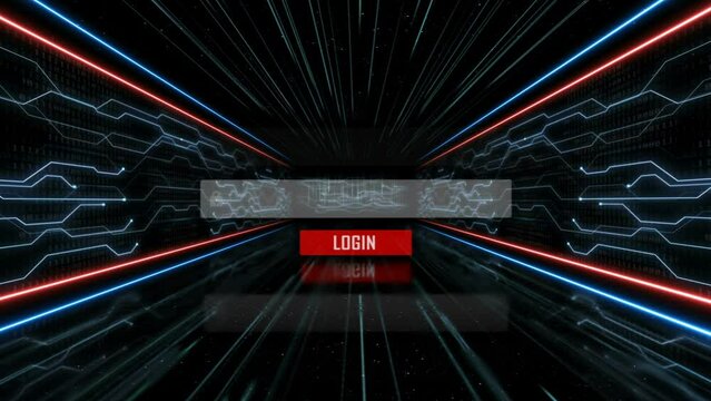 GAME OVER Text Animation and Tech Room, with Alpha Matte, Loop
