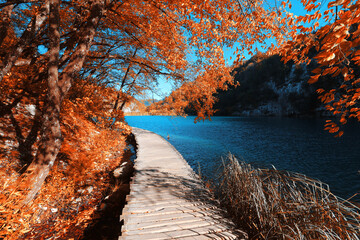 captivating autumn view, Plitvice lakes, Croatia, Europe...exclusive - this image is sold only on...