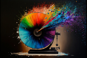 Gramofon Abstrakcyjny kolorowy 8
