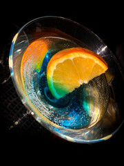 glass with cocktail, close-up