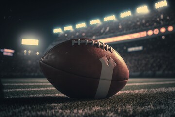 American football close up in football stadium made with Generative AI 
