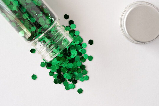 Green Confetti Spilled from a Jar