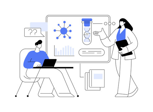 HPV education programs abstract concept vector illustration.