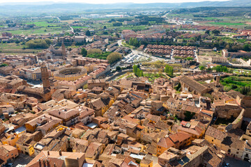 Drone photo of Spanish town Tarazona. Capital of Tarazona y el Moncayo Aragonese comarca.