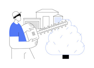 Hedge trimming abstract concept vector illustration.