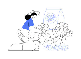 Mulching plants abstract concept vector illustration.