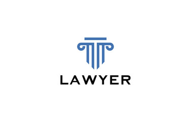 pillar law icon simple logo design