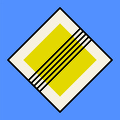 Icon end of main road. Vector clipart