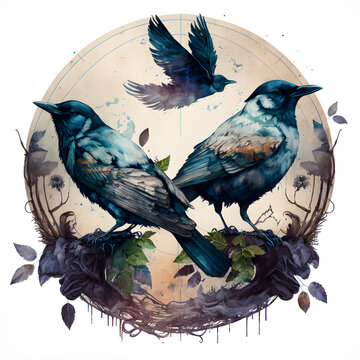 corvids / crows / blackbirds (generative ai content)