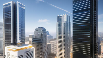 Fototapeta premium modern skyscraper in the city, Generative AI