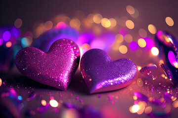 Fototapeta premium Happy Valentine's Day, heart pattern background. Generative AI.