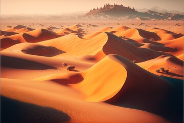 Fototapeta na wymiar Desert. Landscape and scenery. Generative AI