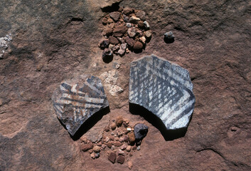 Artifacts in a canyon, Utah, USA.