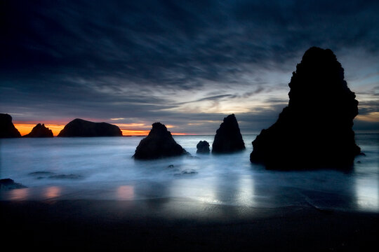 Sunset on Rodeo Beach in the Golden Gate National Parks Conservancy; Marin Headlands, California; Winter 2006