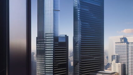 Obraz premium modern skyscraper in the city, business, Generative AI