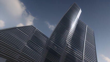 Plakat modern skyscraper in the city, business, Generative AI