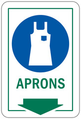 Protective equipment sign and labels apron