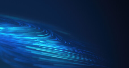 blue curves, tech background with copyspace.