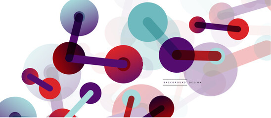 Abstract background. Round dots connected by lines. Trendy techno business template for wallpaper, banner, background or landing