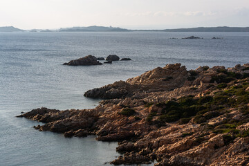 Landscapes in the Mediterranean on the coast of Sardinia, La Maddalena