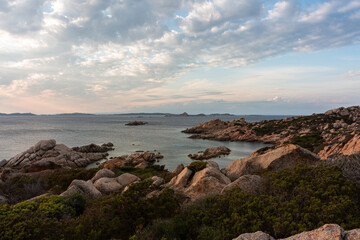 Landscapes in the Mediterranean on the coast of Sardinia, La Maddalena