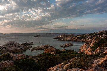 Fototapeta na wymiar Landscapes in the Mediterranean on the coast of Sardinia, La Maddalena