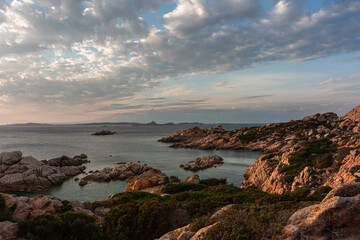 Landscapes in the Mediterranean on the coast of Sardinia, La Maddalena