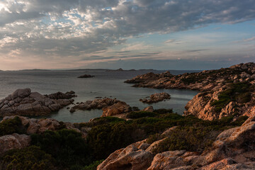 Landscapes in the Mediterranean on the coast of Sardinia, La Maddalena