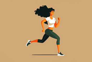 female sporty runner. Healthy active lifestyle. Generative ai