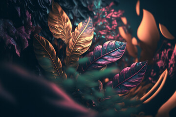 Obraz premium Bright Abstract colored background illustration - Vector geometric shape - can be used as texture, background or wallpaper - colorful 3d elements - Generative AI.