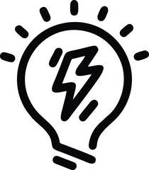 Obraz premium Idea icon symbol vector image, illustration of creative light concept design