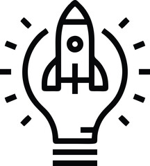 Idea icon symbol vector image, illustration of creative light concept design