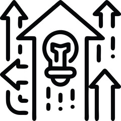 Idea icon symbol vector image, illustration of creative light concept design
