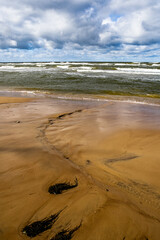 Creative beach sand with small stones