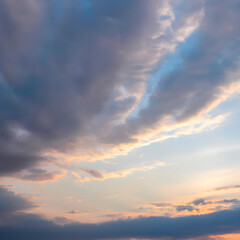 Fototapeta na wymiar Sunset with Orange Clouds