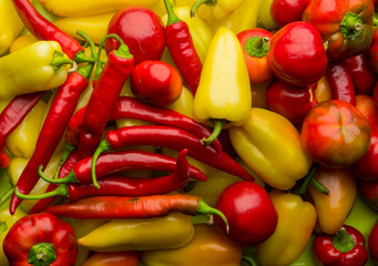red and yellow peppers