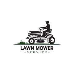 Lawn mower service logo icon isolated - obrazy, fototapety, plakaty