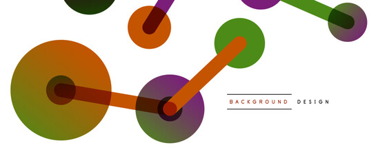 Line points connections geometric abstract background. Circles connected by lines. Trendy techno business template for wallpaper, banner, background or landing