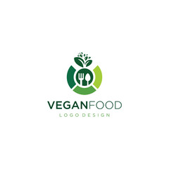 Vegan food restaurant logo vector template art