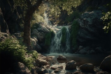 Obraz premium Forest. Landscape and scenery. Generative AI