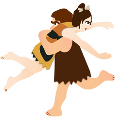 Obraz premium Cave People Illustration 