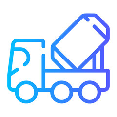 cement truck gradient icon