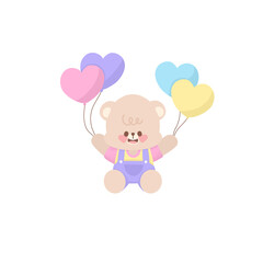 bear holding balloons
