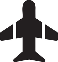 airplane icon symbol in a black image, flight illustration vector image