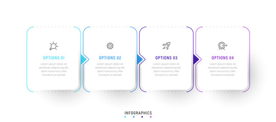 Vector Infographic label design template with icons and 4 options or steps. Can be used for process diagram, presentations, workflow layout, banner, flow chart, info graph.