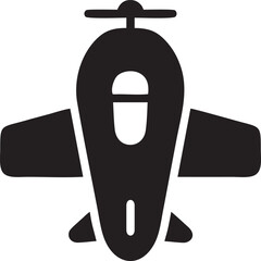 airplane icon symbol in a black image, flight illustration vector image